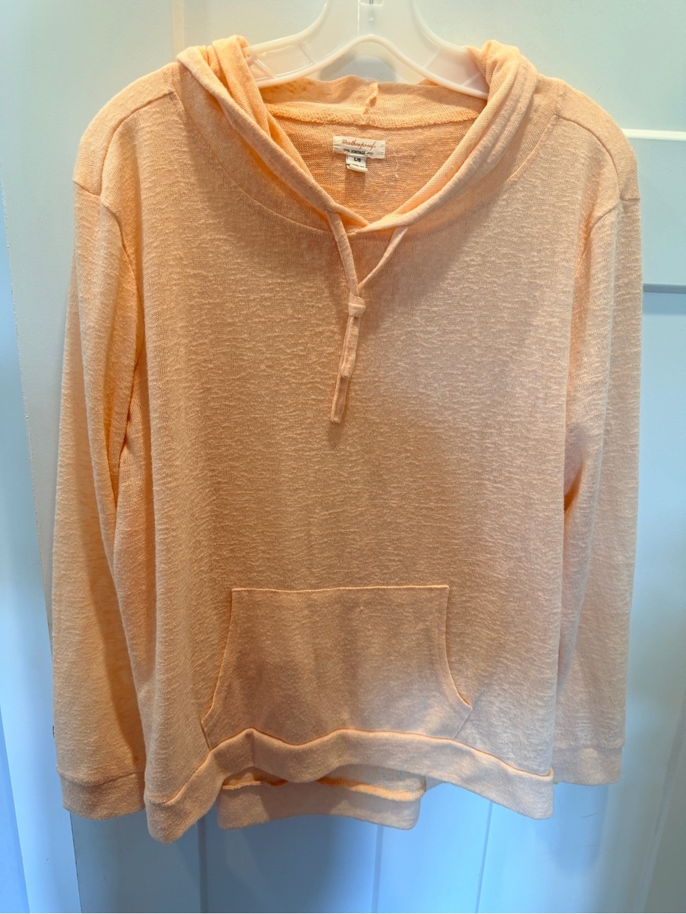 Weatherproof Vintage Peach Lightweight Hoodie Large Pullover Casual Top